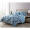 Aqua Blue Cream Polyester Sea Life 3-Piece Quilt Set with Shams